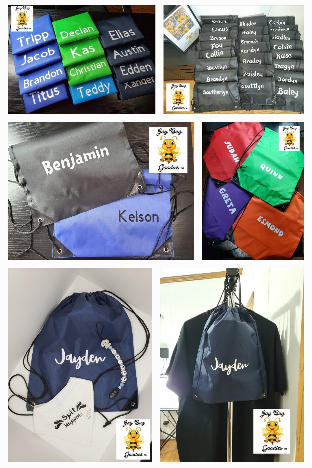 NAME ONLY Custom Drawstring Bags, Customizable, Cinch Bag, Backpack, Sports, Teams, Baseball, Basketball, FootBall, Students, Gym, Travel, Vacation Bag, Party Bags, Events, Bulk Discounts.