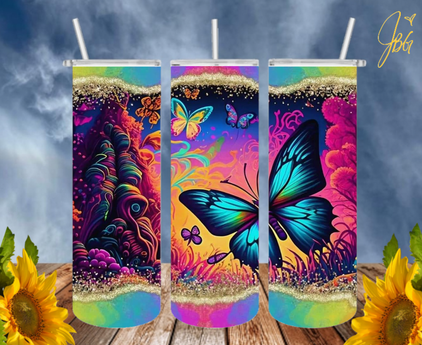 NEON COLORFUL 20 Oz Tumblers with 2 Straws, 1 Lid and Straw Cleaner. FREE SHIPPING. Stainless Steel. Sublimation Tumbler Cup.