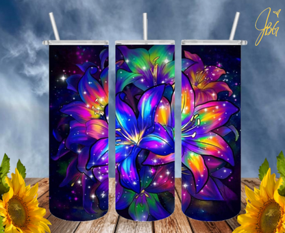 NEON COLORFUL 20 Oz Tumblers with 2 Straws, 1 Lid and Straw Cleaner. FREE SHIPPING. Stainless Steel. Sublimation Tumbler Cup.