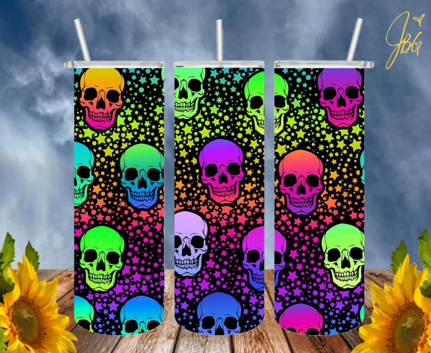 NEON COLORFUL 20 Oz Tumblers with 2 Straws, 1 Lid and Straw Cleaner. FREE SHIPPING. Stainless Steel. Sublimation Tumbler Cup.