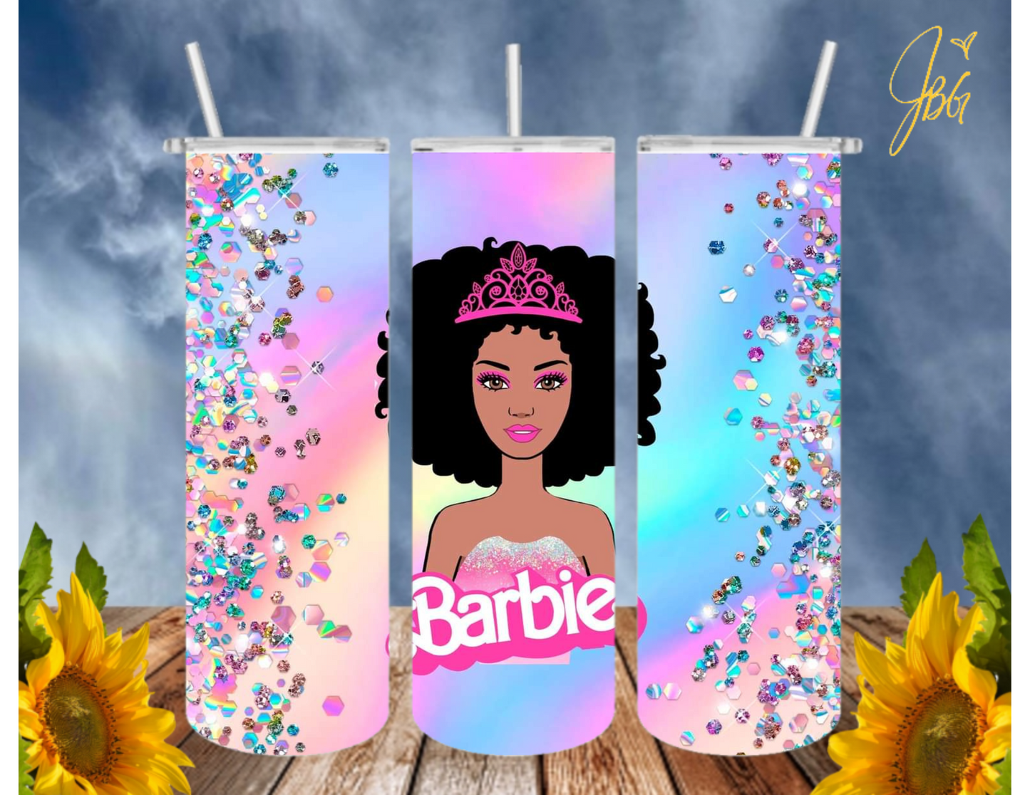 BARBIE/PINK 20 Oz Tumbler with 2 Straws, 1 Lid and Straw Cleaner. FREE SHIPPING. Stainless Steel Sublimation Tumbler Cup.