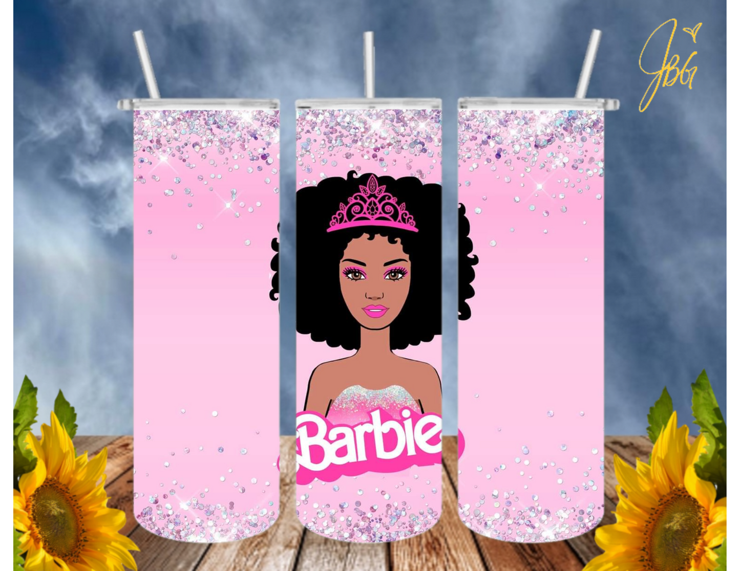 BARBIE/PINK 20 Oz Tumbler with 2 Straws, 1 Lid and Straw Cleaner. FREE SHIPPING. Stainless Steel Sublimation Tumbler Cup.