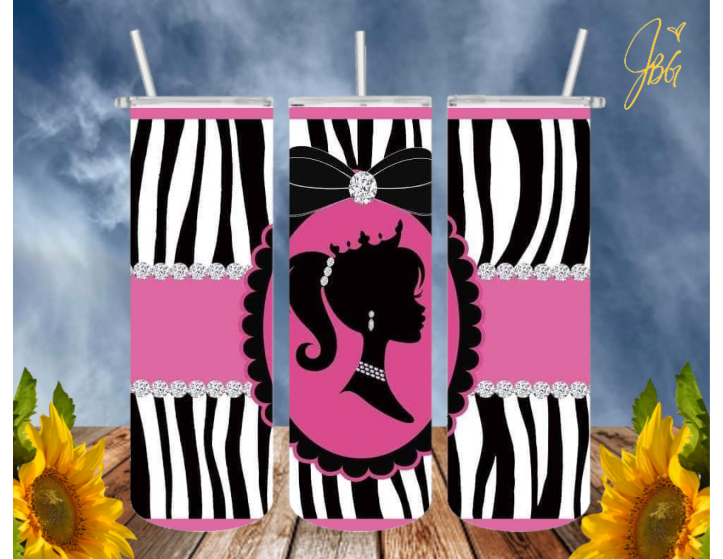 BARBIE/PINK 20 Oz Tumbler with 2 Straws, 1 Lid and Straw Cleaner. FREE SHIPPING. Stainless Steel Sublimation Tumbler Cup.