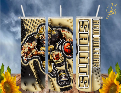 NFL 3D PUFFY 20 Oz Tumbler with 1 Lid, 2 Straws and 1 Straw Cleaner. FREE SHIPPING. Stainless Steel. Sublimation Tumbler Cup.