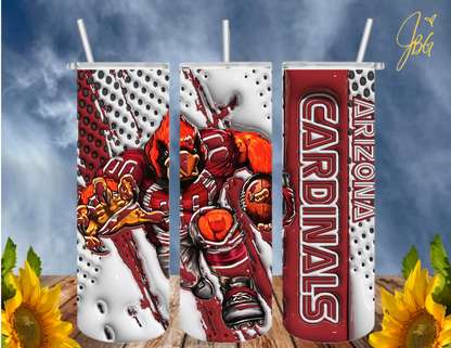 NFL 3D PUFFY 20 Oz Tumbler with 1 Lid, 2 Straws and 1 Straw Cleaner. FREE SHIPPING. Stainless Steel. Sublimation Tumbler Cup.