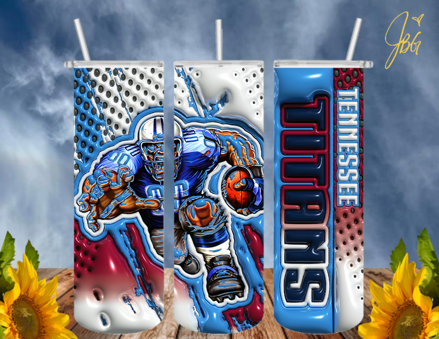 NFL 3D PUFFY 20 Oz Tumbler with 1 Lid, 2 Straws and 1 Straw Cleaner. FREE SHIPPING. Stainless Steel. Sublimation Tumbler Cup.