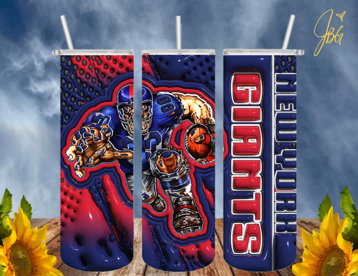 NFL 3D PUFFY 20 Oz Tumbler with 1 Lid, 2 Straws and 1 Straw Cleaner. FREE SHIPPING. Stainless Steel. Sublimation Tumbler Cup.