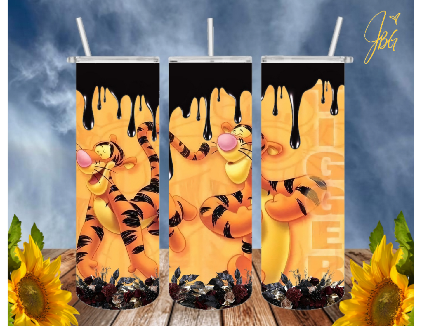 WINNIE THE POOH 20 Oz Tumbler with 1 Lid, 2 Straws and 1 Straw Cleaner. FREE SHIPPING. Stainless Steel. Sublimation Tumbler Cup.