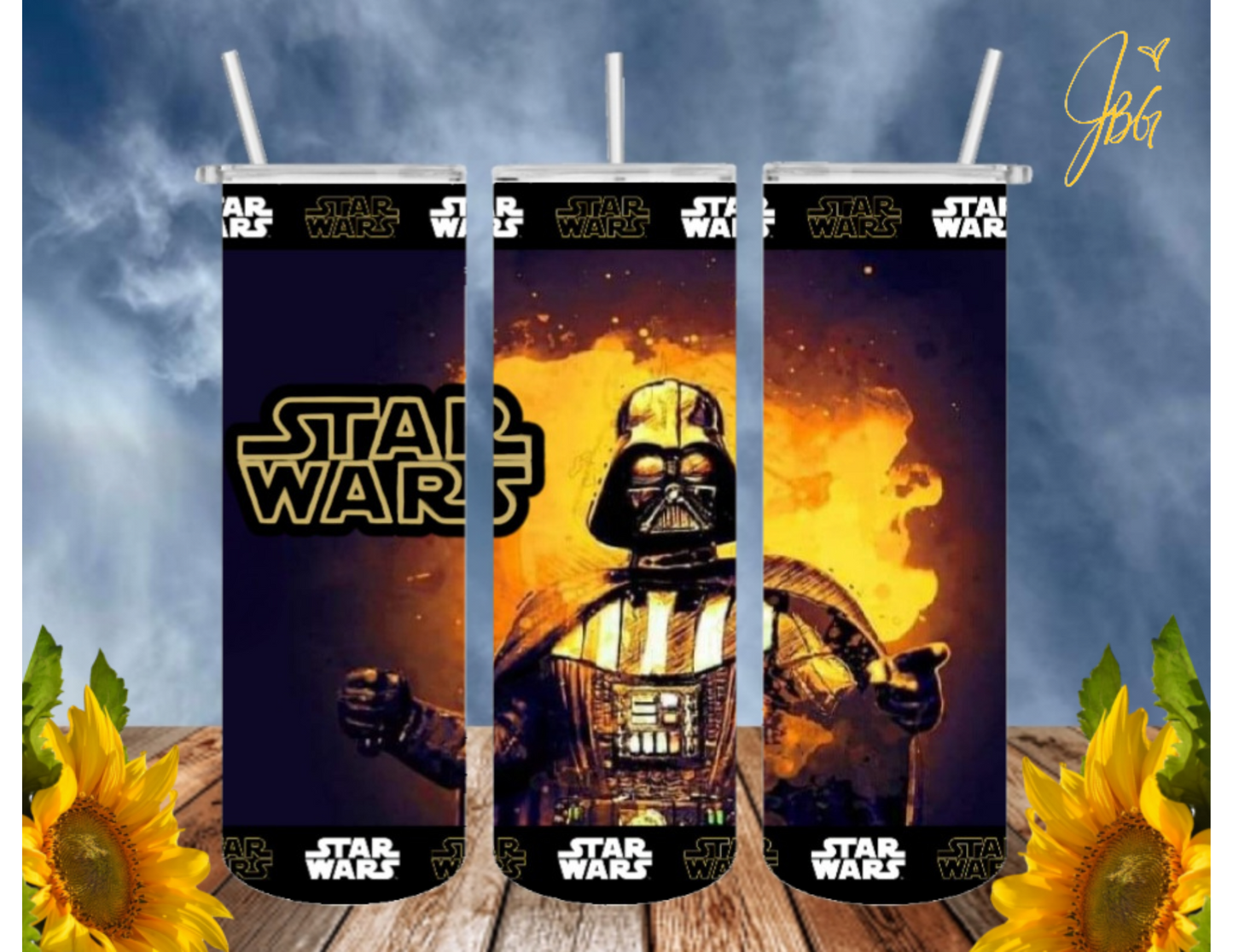 STARWARS 20 Oz Tumbler with 1 Lid, 2 Straws and 1 Straw Cleaner. FREE SHIPPING. Stainless Steel. Sublimation Tumbler Cup.