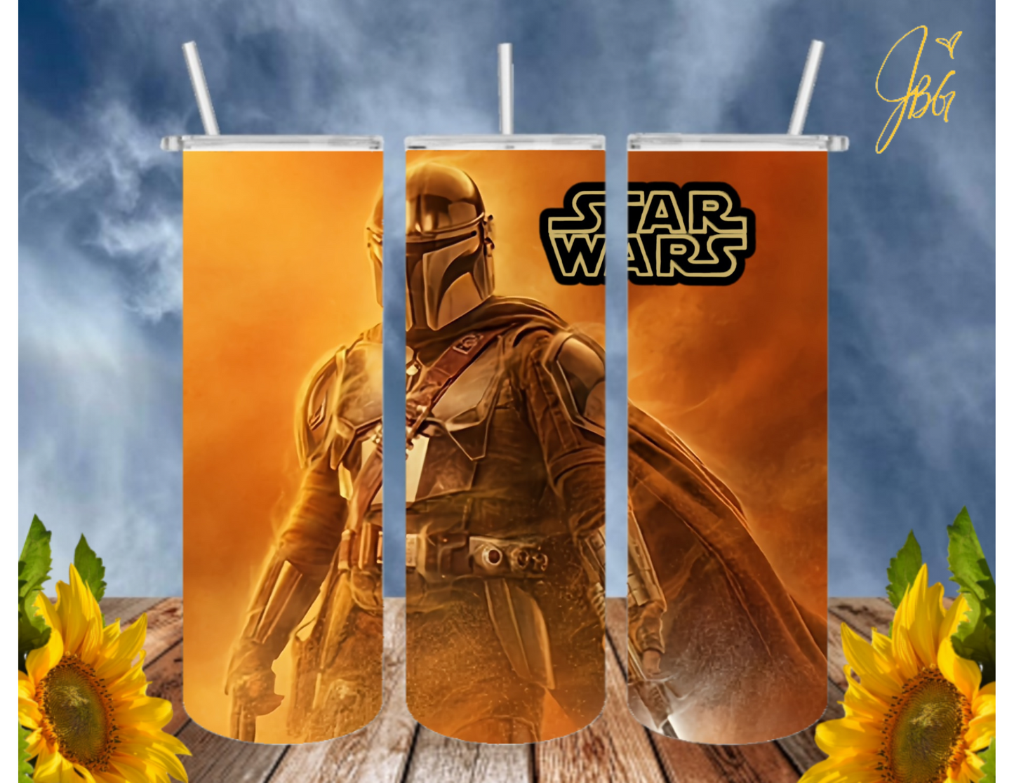 STARWARS 20 Oz Tumbler with 1 Lid, 2 Straws and 1 Straw Cleaner. FREE SHIPPING. Stainless Steel. Sublimation Tumbler Cup.