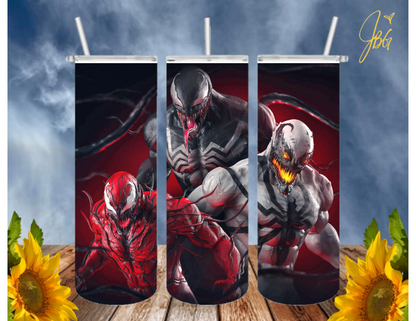 SPIDERMAN 20 Oz Tumbler with 1 Lid, 2 Straws and 1 Straw Cleaner. FREE SHIPPING. Stainless Steel. Sublimation Tumbler Cup.