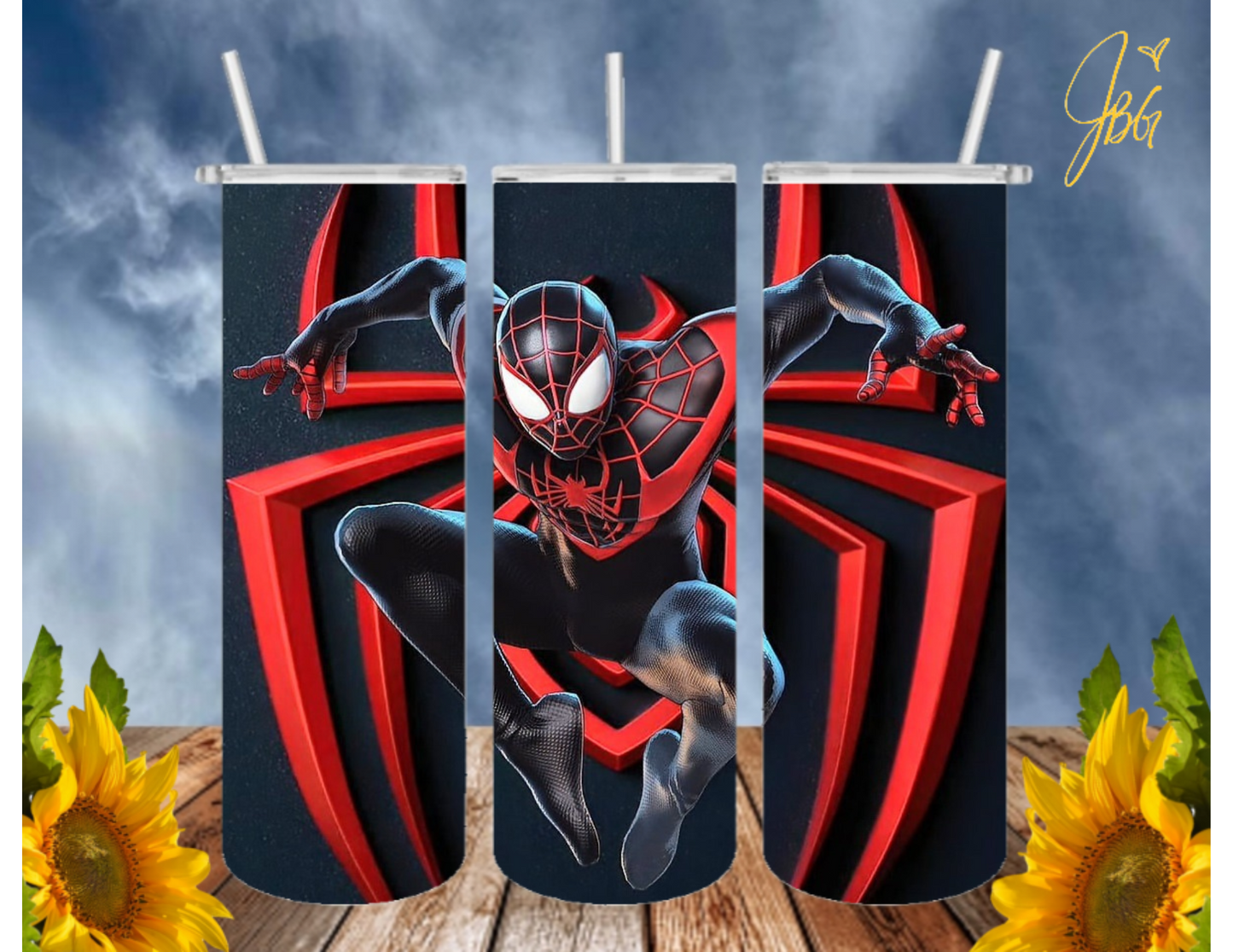 SPIDERMAN 20 Oz Tumbler with 1 Lid, 2 Straws and 1 Straw Cleaner. FREE SHIPPING. Stainless Steel. Sublimation Tumbler Cup.