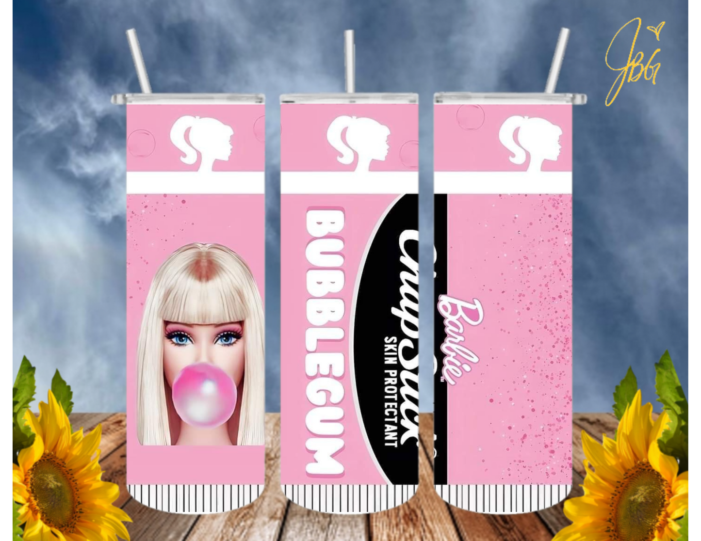 BARBIE/PINK 20 Oz Tumbler with 2 Straws, 1 Lid and Straw Cleaner. FREE SHIPPING. Stainless Steel Sublimation Tumbler Cup.