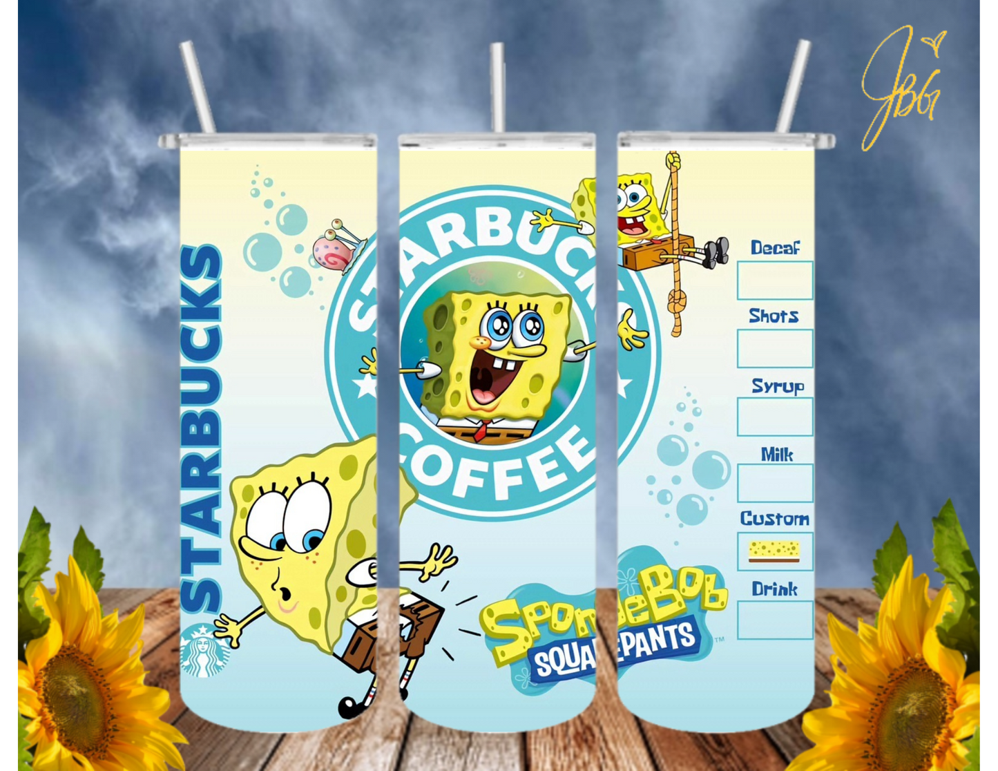 SPONGEBOB SquarePants 20 Oz Tumbler with 1 Lid, 2 Straws and 1 Straw Cleaner. FREE SHIPPING. Stainless Steel. Sublimation Tumbler Cup.