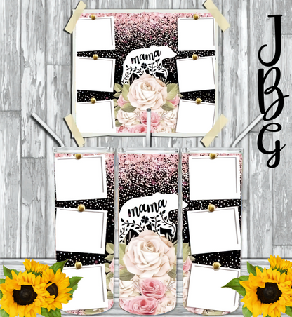 Photo Frame 20 Oz Tumbler with 1 Lid, 2 Straws and 1 Straw Cleaner. FREE SHIPPING. Stainless Steel. Sublimation Tumbler Cup.