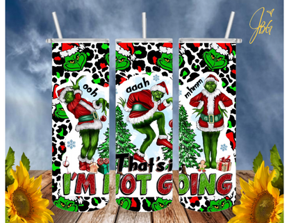 GRlNCH Christmas 20 Oz Tumbler with 1 Lid, 2 Straws and 1 Straw Cleaner. FREE SHIPPING. Stainless Steel. Sublimation Tumbler Cup.