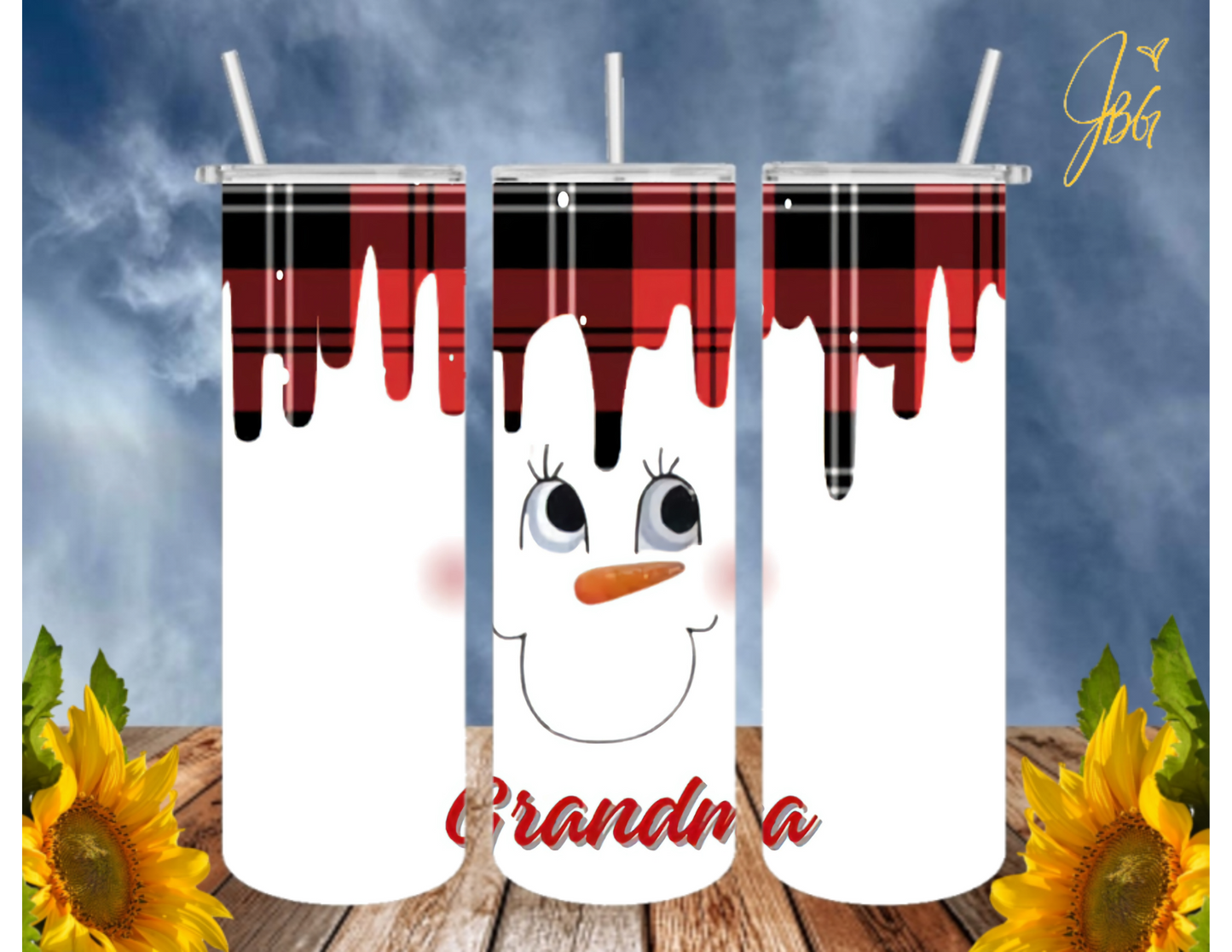 SNOWMAN 20 Oz Tumbler with 1 Lid, 2 Straws and 1 Straw Cleaner. FREE SHIPPING. Stainless Steel. Sublimation Tumbler Cup.