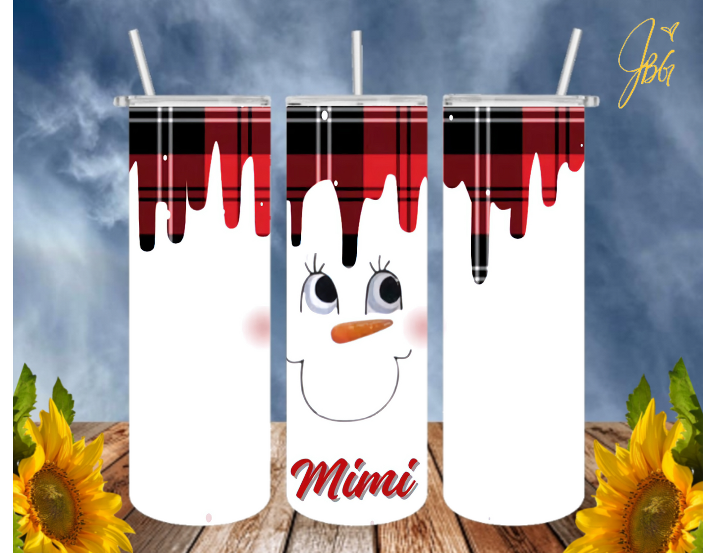 SNOWMAN 20 Oz Tumbler with 1 Lid, 2 Straws and 1 Straw Cleaner. FREE SHIPPING. Stainless Steel. Sublimation Tumbler Cup.