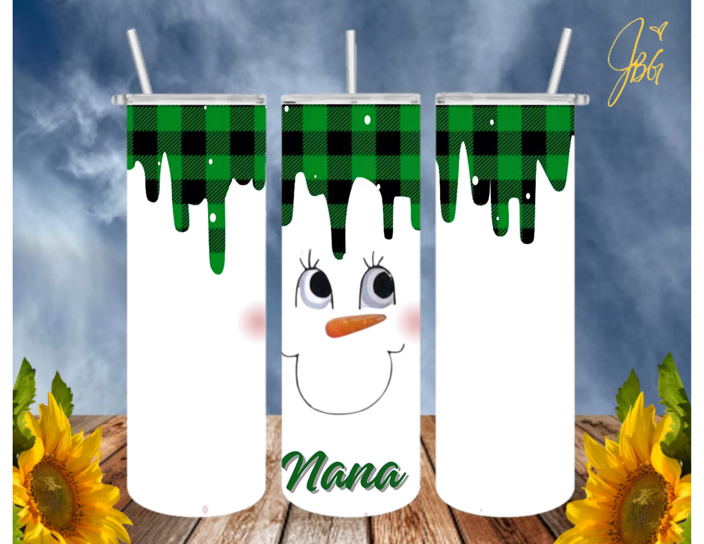 SNOWMAN 20 Oz Tumbler with 1 Lid, 2 Straws and 1 Straw Cleaner. FREE SHIPPING. Stainless Steel. Sublimation Tumbler Cup.