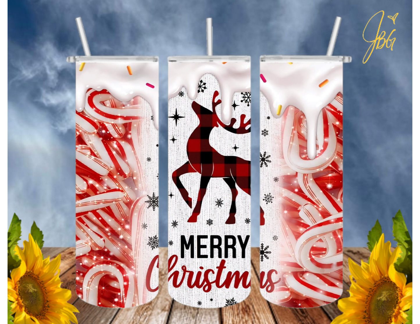 CHRISTMAS HOLIDAY 20 Oz Tumbler with 1 Lid, 2 Straws and 1 Straw Cleaner. FREE SHIPPING. Stainless Steel. Sublimation Tumbler Cup.