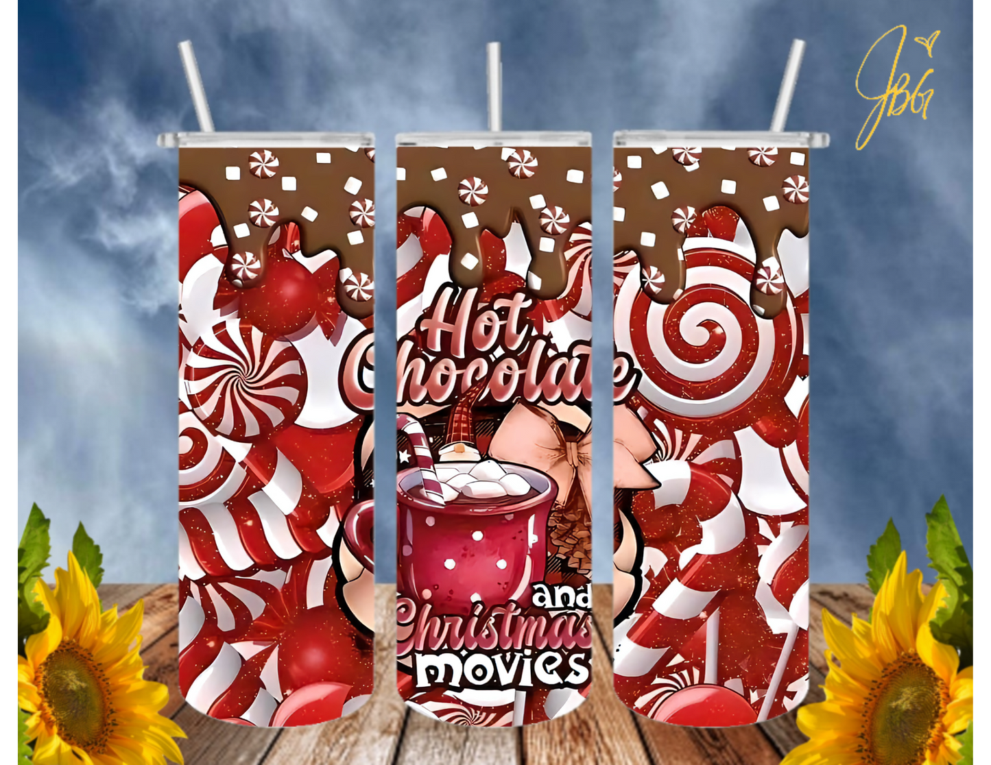 Christmas Holiday 20 Oz Tumbler with 1 Lid, 2 Straws and 1 Straw Cleaner. FREE SHIPPING. Stainless Steel. Sublimation Tumbler Cup.