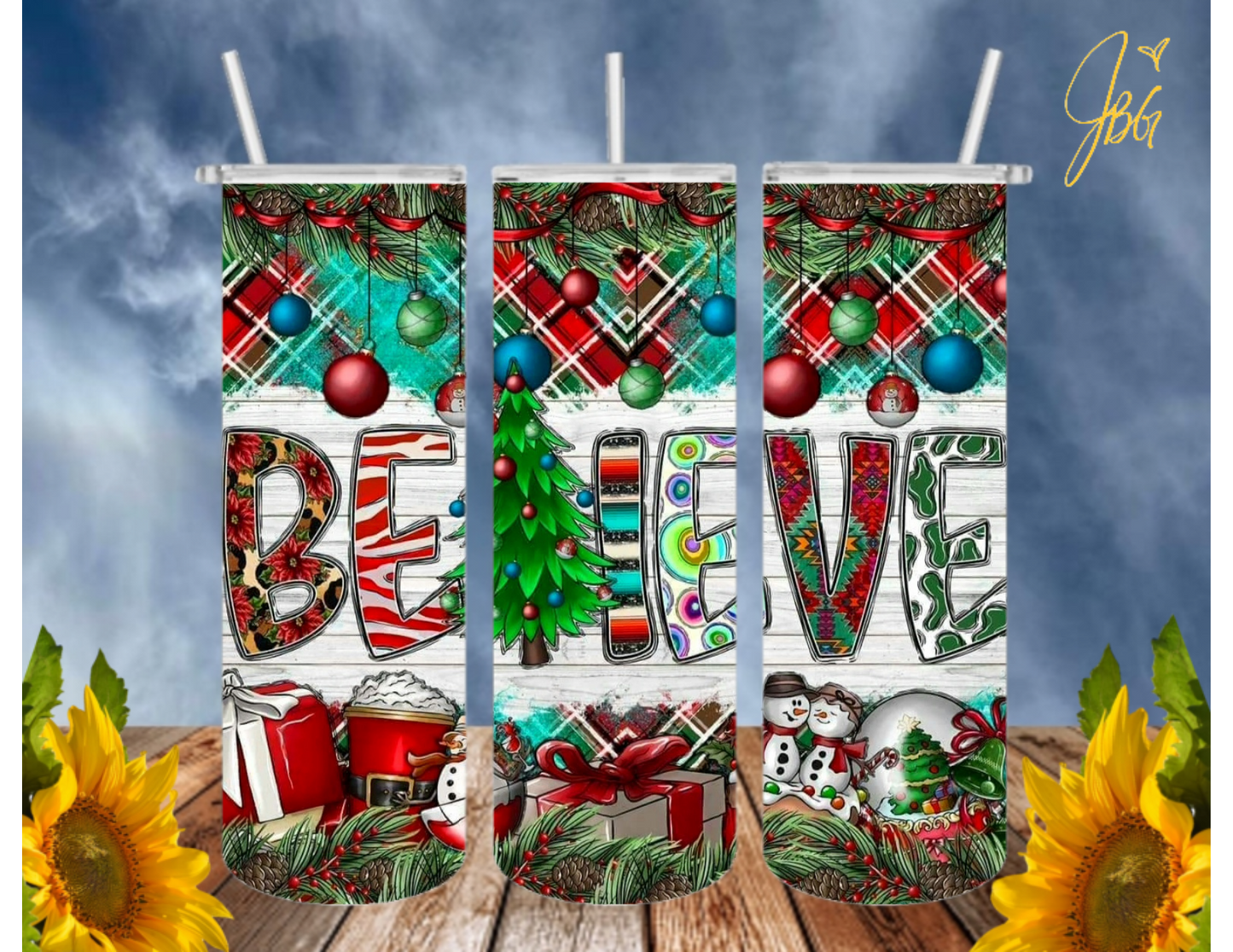 Christmas Holiday 20 Oz Tumbler with 1 Lid, 2 Straws and 1 Straw Cleaner. FREE SHIPPING. Stainless Steel. Sublimation Tumbler Cup.