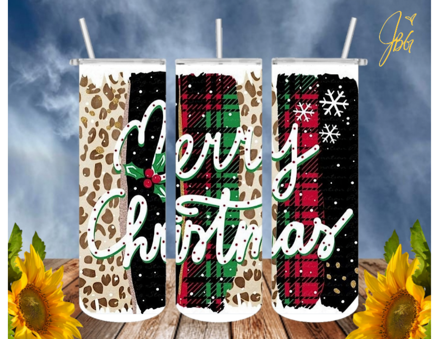 CHRISTMAS HOLIDAY 20 Oz Tumbler with 1 Lid, 2 Straws and 1 Straw Cleaner. FREE SHIPPING. Stainless Steel. Sublimation Tumbler Cup.