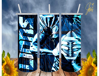 LIONS NFL 20 Oz Tumbler with 1 Lid, 2 Straws and 1 Straw Cleaner. FREE SHIPPING. Stainless Steel. Sublimation Tumbler Cup.