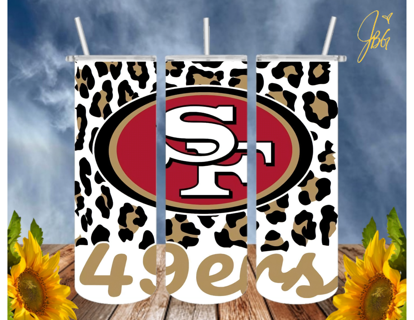 SAN FRANCISCO 49ERS NFL 20 Oz Tumbler with 1 Lid, 2 Straws and 1 Straw Cleaner. FREE SHIPPING. Stainless Steel. Sublimation Tumbler Cup.