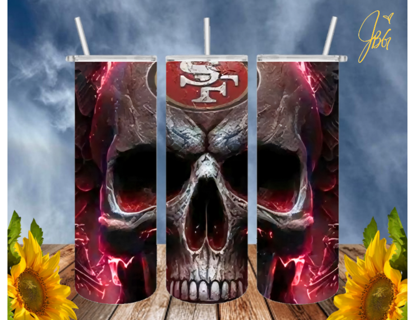 SAN FRANCISCO 49ERS NFL 20 Oz Tumbler with 1 Lid, 2 Straws and 1 Straw Cleaner. FREE SHIPPING. Stainless Steel. Sublimation Tumbler Cup.