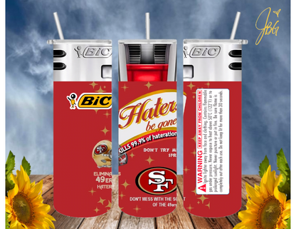 SAN FRANCISCO 49ERS NFL 20 Oz Tumbler with 1 Lid, 2 Straws and 1 Straw Cleaner. FREE SHIPPING. Stainless Steel. Sublimation Tumbler Cup.