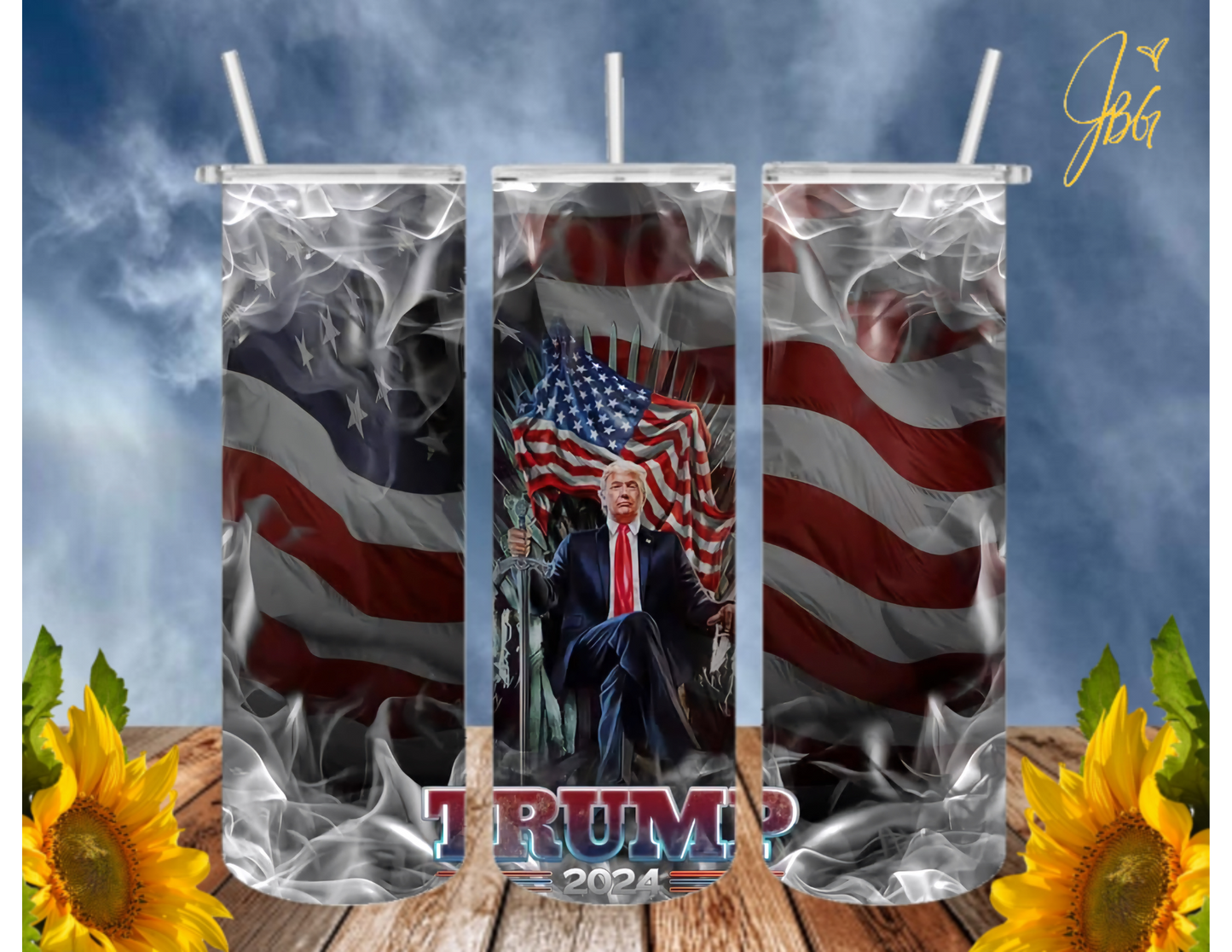 TRUMP 20 Oz Tumbler with 1 Lid, 2 Straws and 1 Straw Cleaner. FREE SHIPPING. Stainless Steel. Sublimation Tumbler Cup.