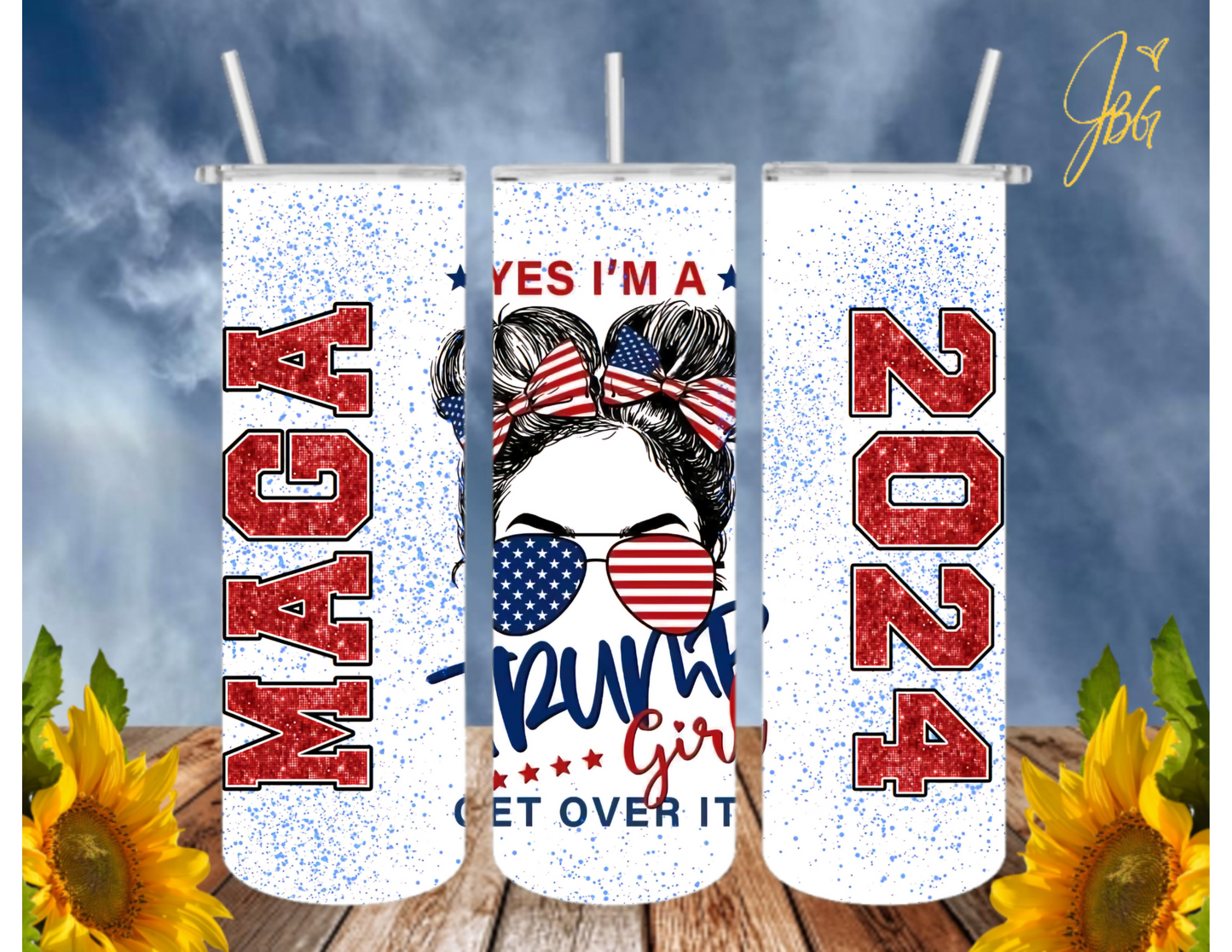 TRUMP 20 Oz Tumbler with 1 Lid, 2 Straws and 1 Straw Cleaner. FREE SHIPPING. Stainless Steel. Sublimation Tumbler Cup.