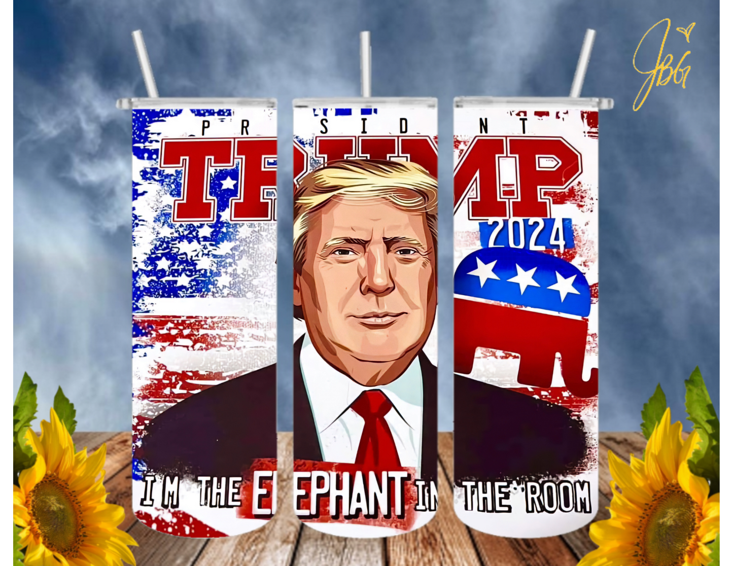 TRUMP 20 Oz Tumbler with 1 Lid, 2 Straws and 1 Straw Cleaner. FREE SHIPPING. Stainless Steel. Sublimation Tumbler Cup.