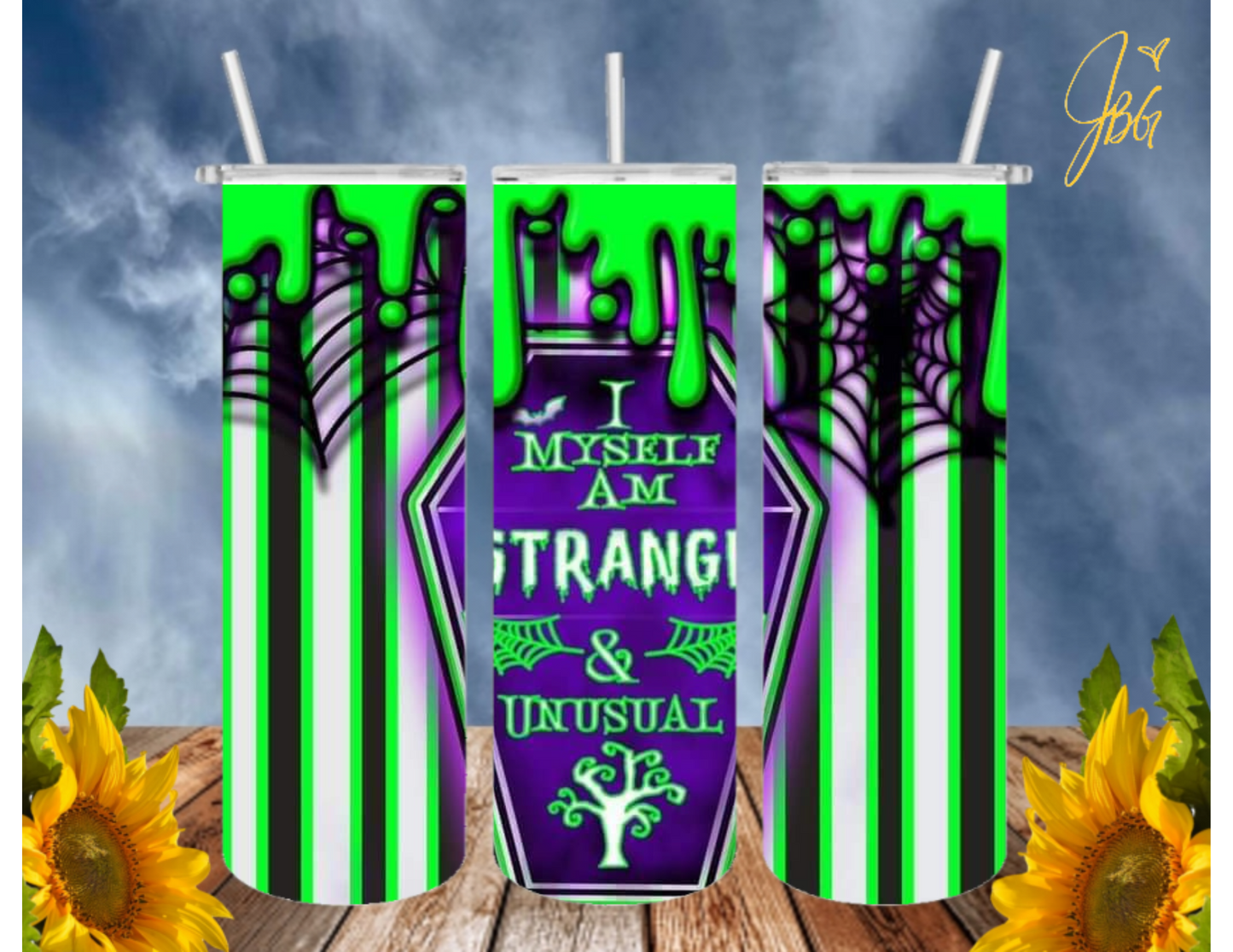 BEETLEJUICE 20 Oz Tumbler with 2 Straws, 1 Lid and Straw Cleaner. FREE SHIPPING. Stainless Steel. Sublimation Tumbler Cup.