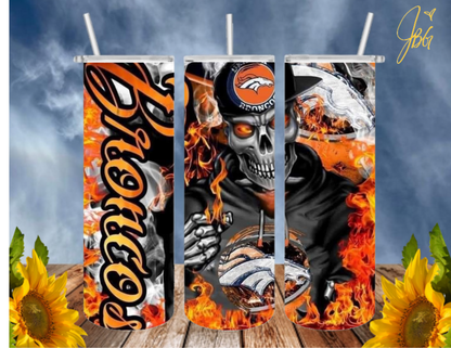 NFL FOOTBALL 20 Oz Tumblers with 2 Straws, 1 Lid and Straw Cleaner. FREE SHIPPING. Stainless Steel. Sublimation Tumbler Cup.