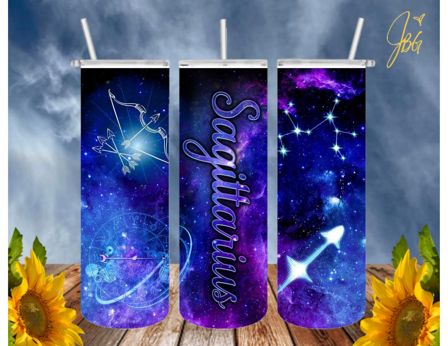 ZODIAC SIGNS 20 Oz Tumbler with 1 Lid, 2 Straws and 1 Straw Cleaner. FREE SHIPPING. Stainless Steel. Sublimation Tumbler Cup.