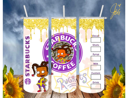 RUGRATS 20 Oz Tumbler with 1 Lid, 2 Straws and 1 Straw Cleaner. FREE SHIPPING. Stainless Steel. Sublimation Tumbler Cup.