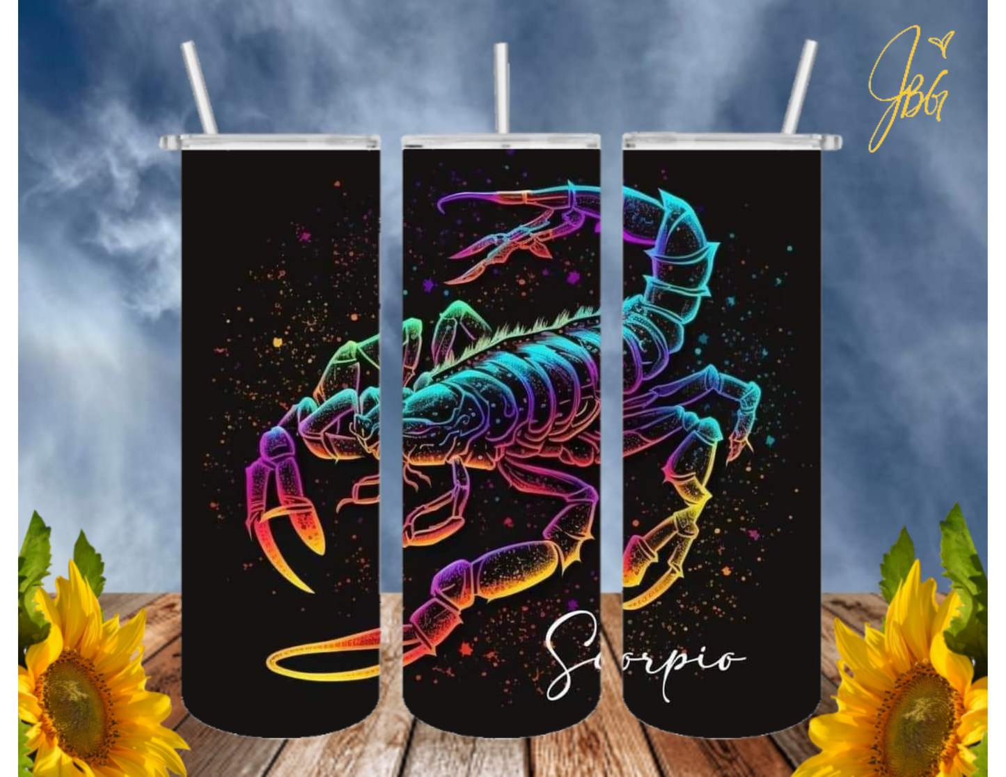 ZODIAC SIGNS 20 Oz Tumbler with 1 Lid, 2 Straws and 1 Straw Cleaner. FREE SHIPPING. Stainless Steel. Sublimation Tumbler Cup.