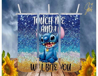 LILO & STITCH 20 Oz Tumbler with 2 Straws, 1 Lid and Straw Cleaner. FREE SHIPPING. Stainless Steel, Sublimation Tumbler Cup.