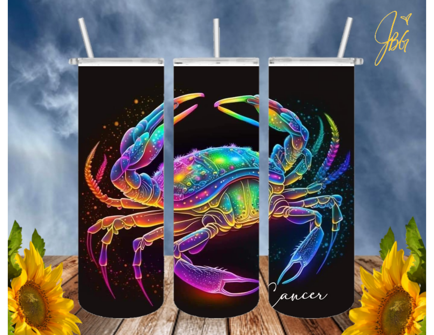 ZODIAC SIGNS 20 Oz Tumbler with 1 Lid, 2 Straws and 1 Straw Cleaner. FREE SHIPPING. Stainless Steel. Sublimation Tumbler Cup.