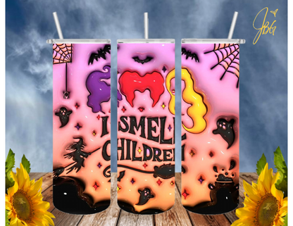 HOCUS POCUS 20 Oz Tumbler with 2 Straws, 1 Lid and Straw Cleaner. FREE SHIPPING. Stainless Steel. Sublimation Tumbler Cup.