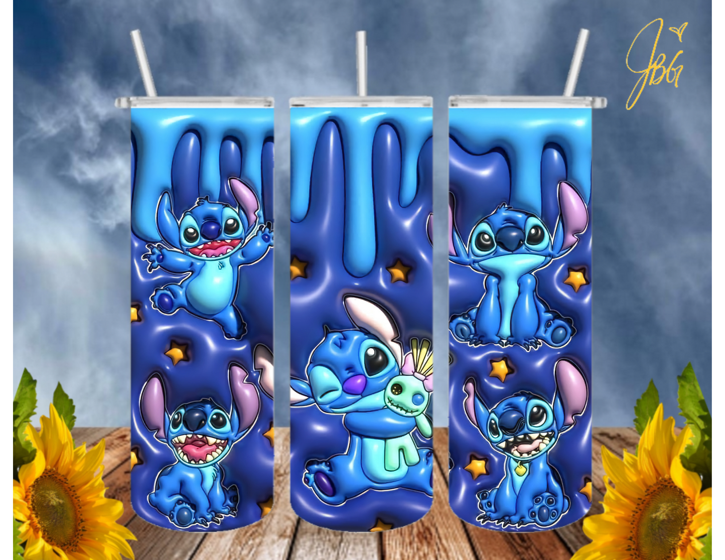 LILO & STITCH 20 Oz Tumbler with 2 Straws, 1 Lid and Straw Cleaner. FREE SHIPPING. Stainless Steel, Sublimation Tumbler Cup.