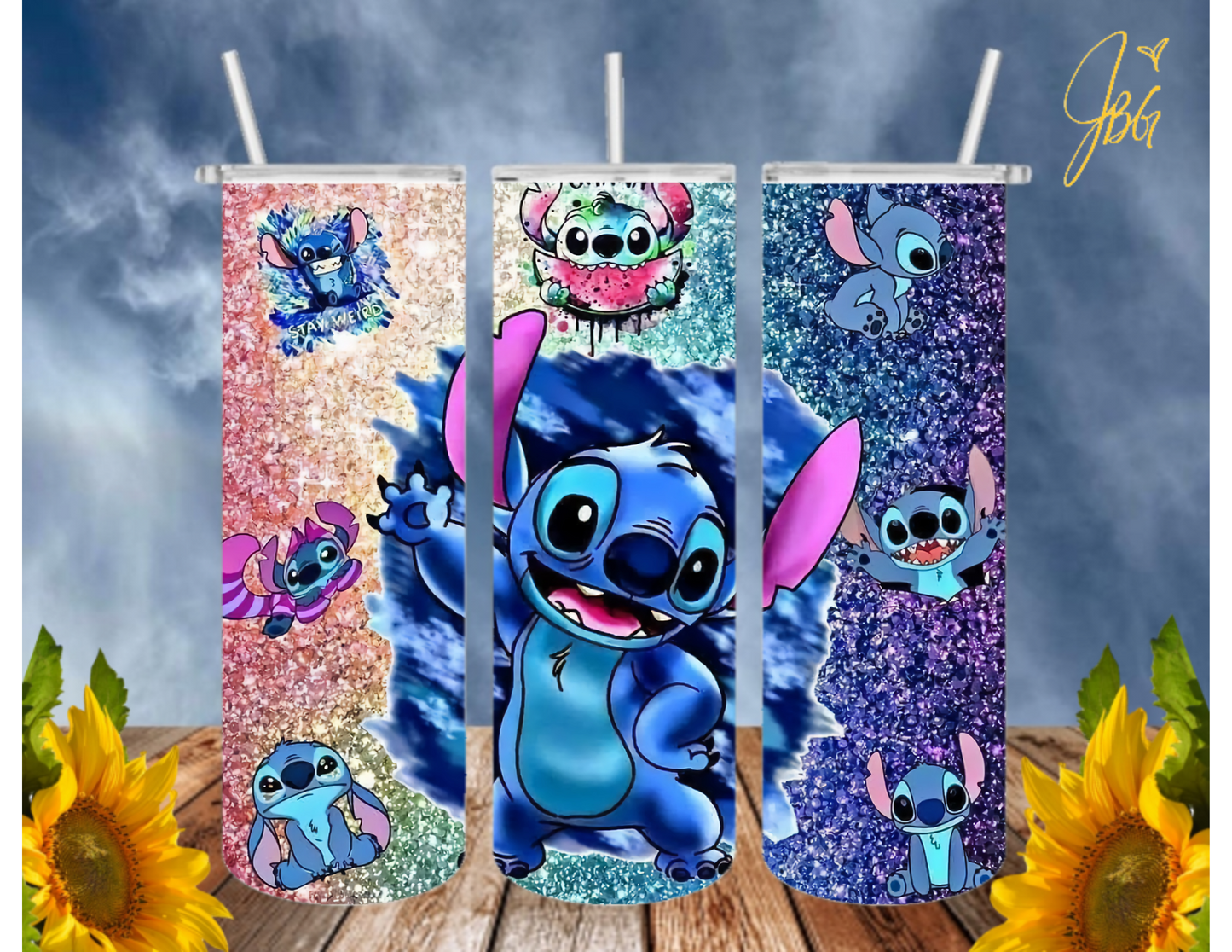 LILO & STITCH 20 Oz Tumbler with 2 Straws, 1 Lid and Straw Cleaner. FREE SHIPPING. Stainless Steel, Sublimation Tumbler Cup.