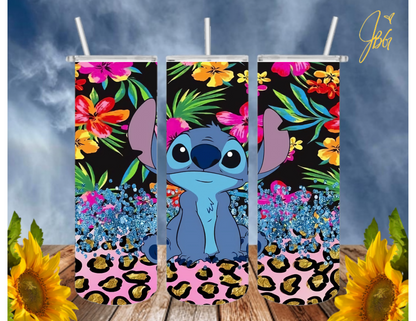 Disney Stitch Ohana Plastic Tumbler with Lid and Straw 32 oz Cup