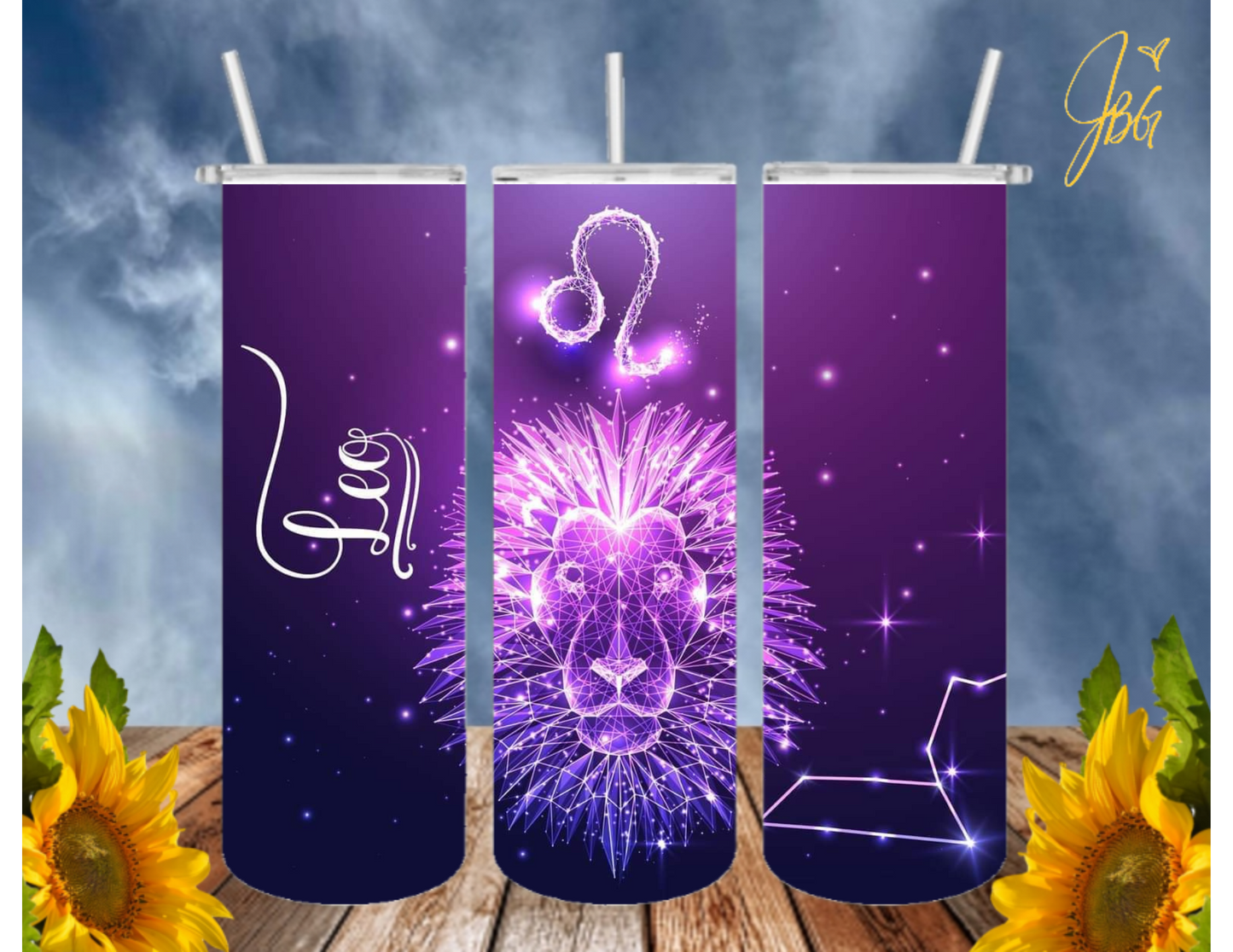 ZODIAC SIGNS 20 Oz Tumbler with 1 Lid, 2 Straws and 1 Straw Cleaner. FREE SHIPPING. Stainless Steel. Sublimation Tumbler Cup.