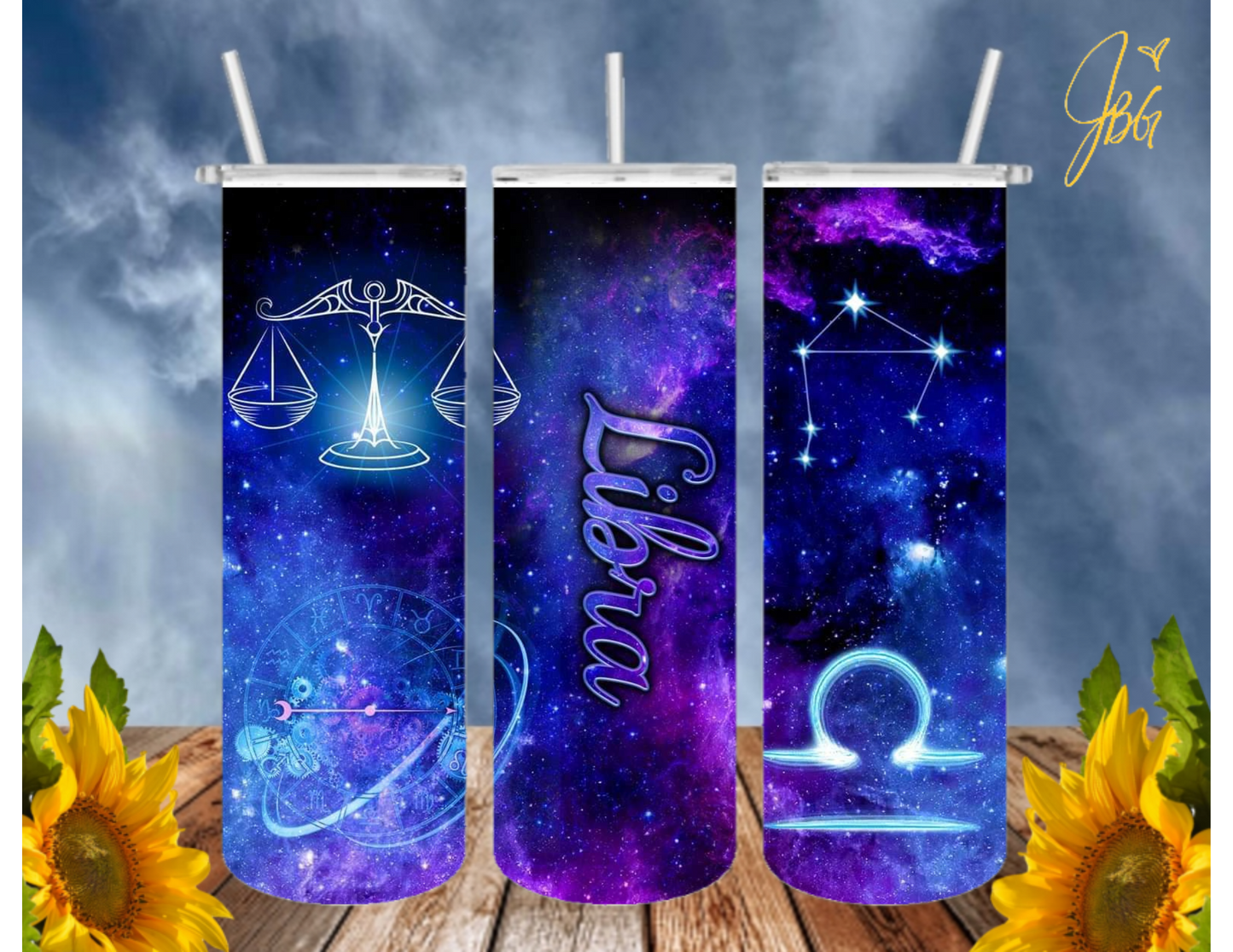 ZODIAC SIGNS 20 Oz Tumbler with 1 Lid, 2 Straws and 1 Straw Cleaner. FREE SHIPPING. Stainless Steel. Sublimation Tumbler Cup.