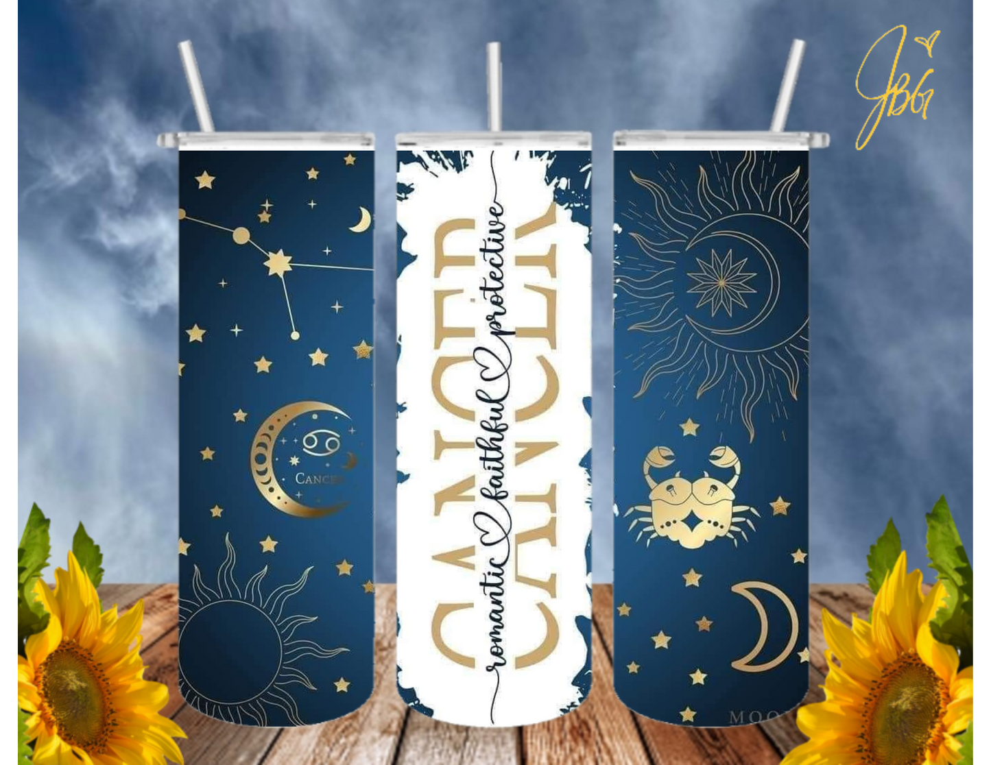 ZODIAC SIGNS 20 Oz Tumbler with 1 Lid, 2 Straws and 1 Straw Cleaner. FREE SHIPPING. Stainless Steel. Sublimation Tumbler Cup.