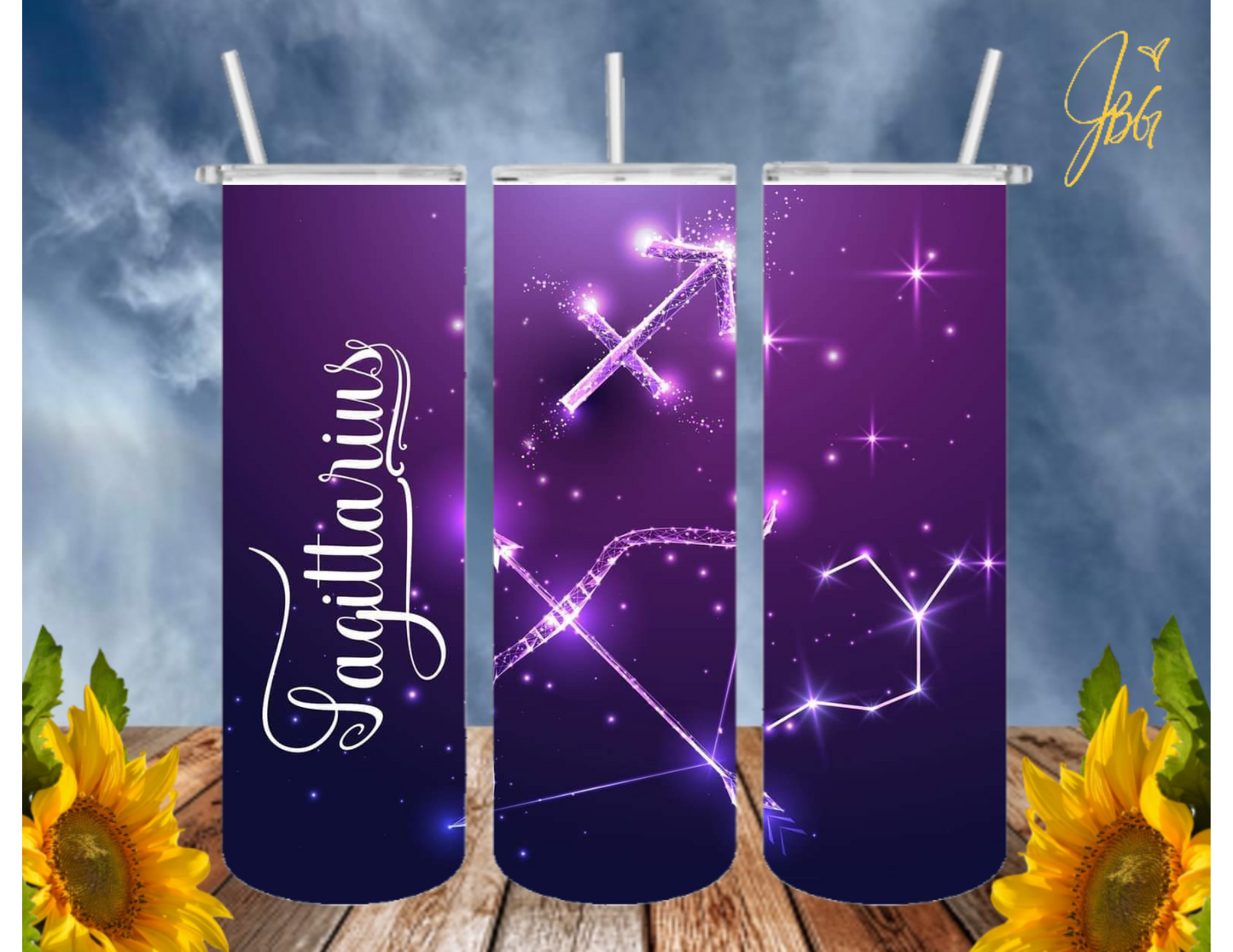 ZODIAC SIGNS 20 Oz Tumbler with 1 Lid, 2 Straws and 1 Straw Cleaner. FREE SHIPPING. Stainless Steel. Sublimation Tumbler Cup.