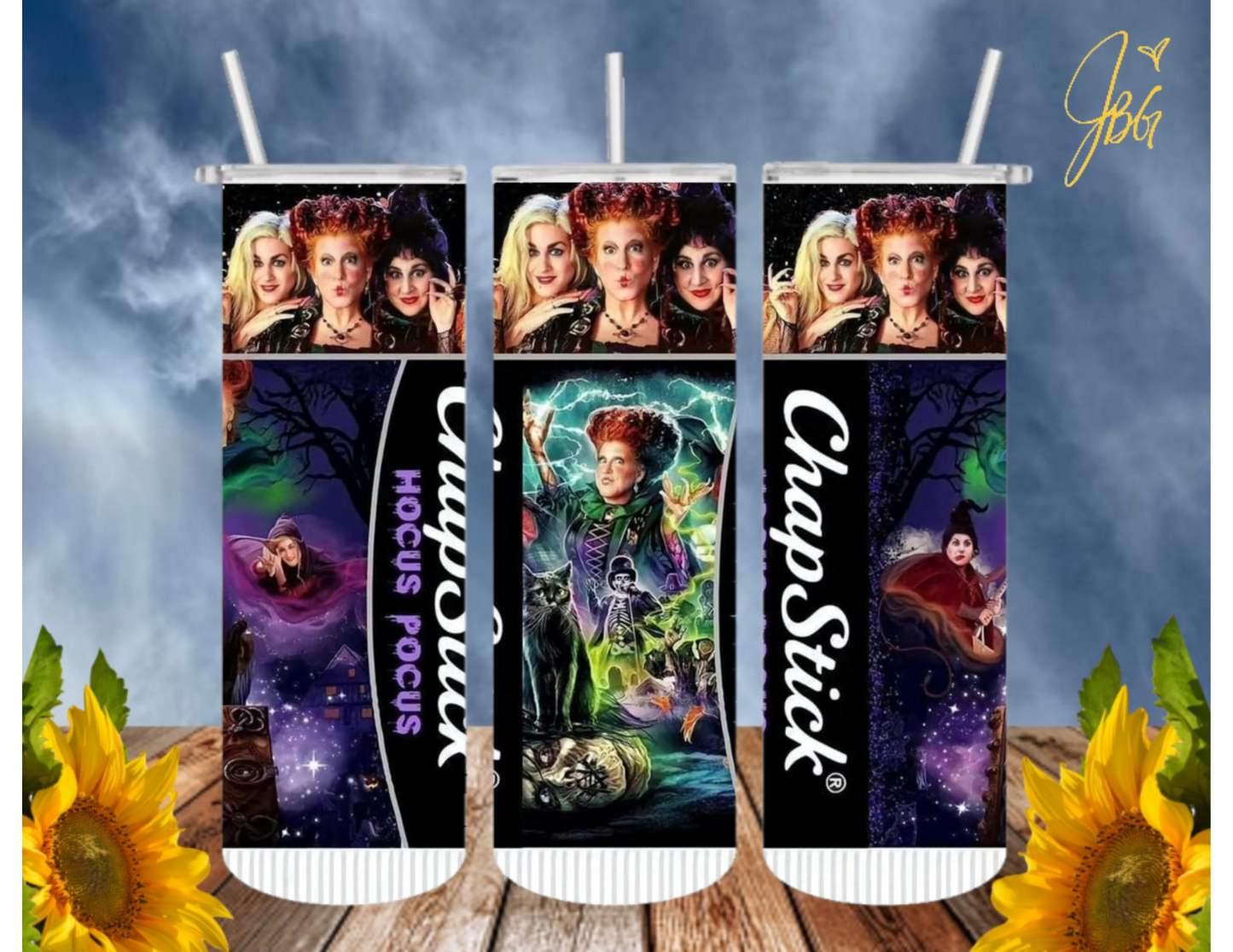 HOCUS POCUS 20 Oz Tumbler with 2 Straws, 1 Lid and Straw Cleaner. FREE SHIPPING. Stainless Steel. Sublimation Tumbler Cup.